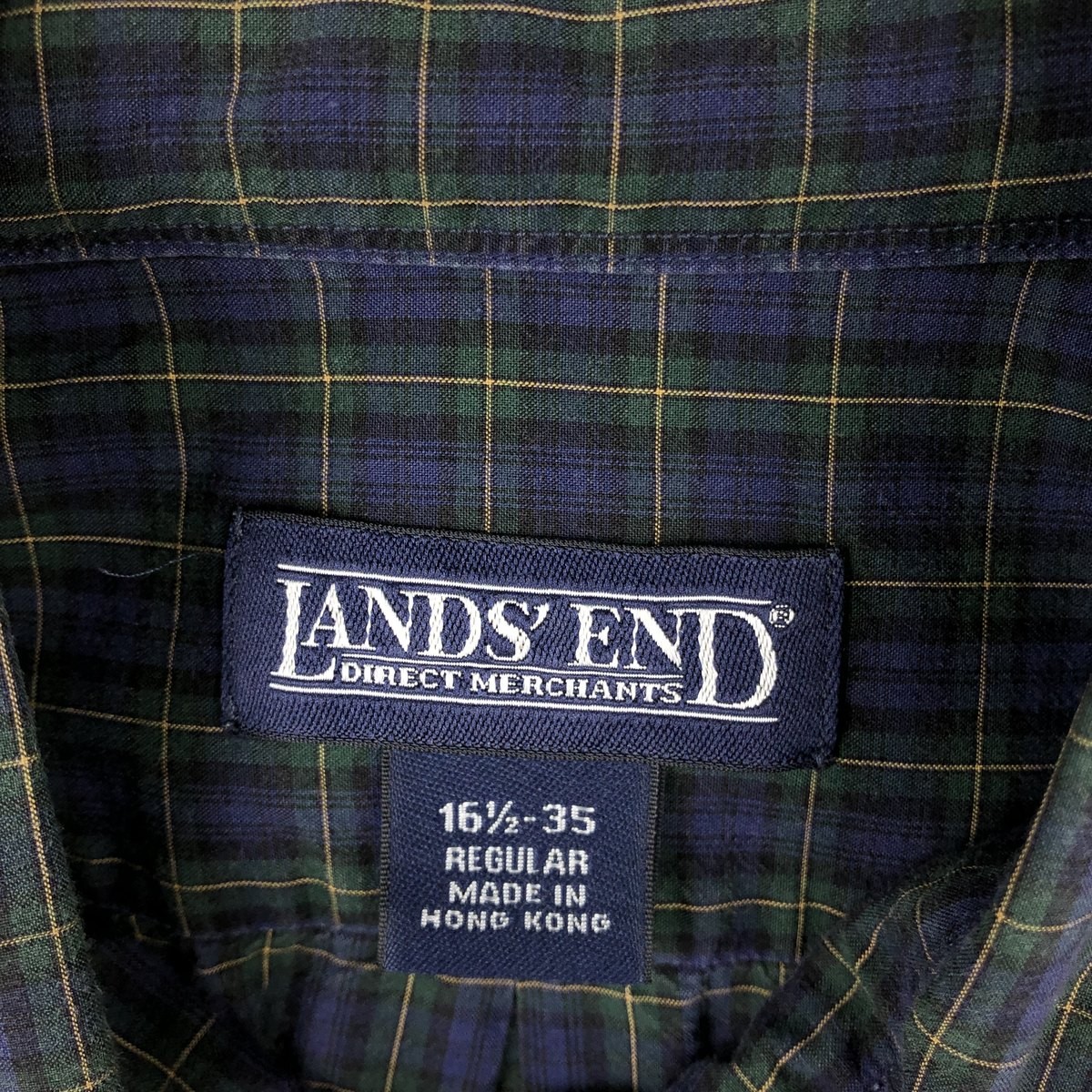 Used ~2000'S Lands' End Short-Sleeve Button-Down Check Shirt Men's Size L (a... image 3