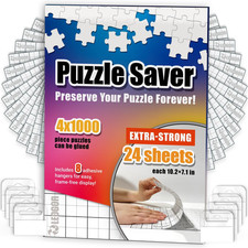 Puzzle Adhesive Sheets &ndash; 24 Extra-Strong Peel & Stick Glue Sheets + 8