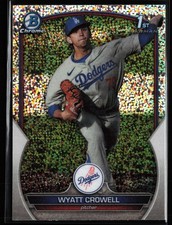 Wyatt Crowell 1st 2023 Bowman Draft Chrome Sparkle Refractor #BDC-63 Dodgers