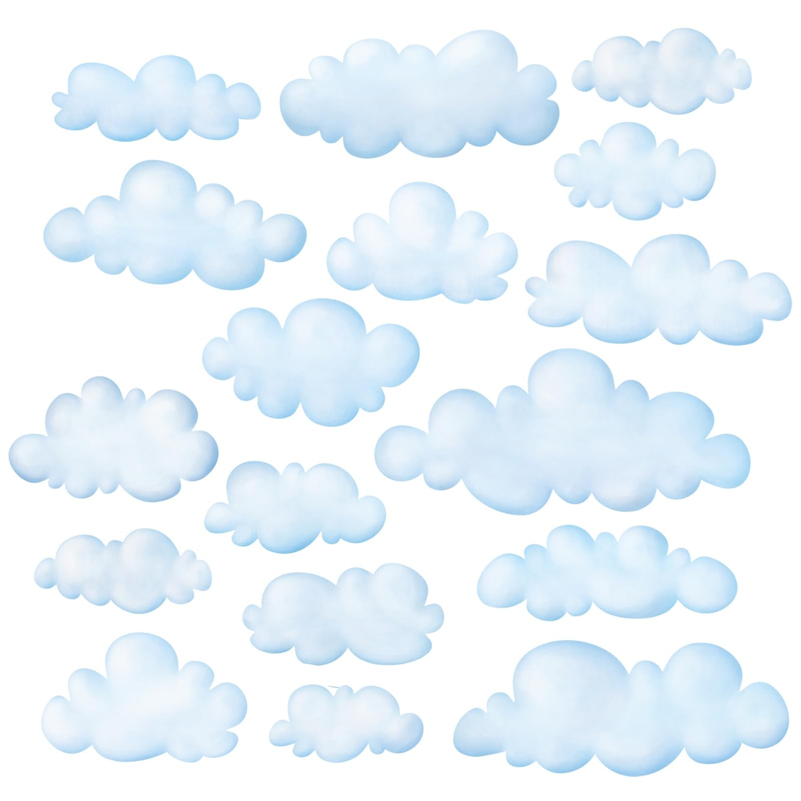 Sticker mural nuage DS-8030 repositionnable et lavable pour déco de chambre