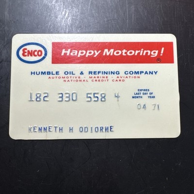 Vintage Enco Humble Esso Sohio DX Gas Oil Service Station Credit Card 1971