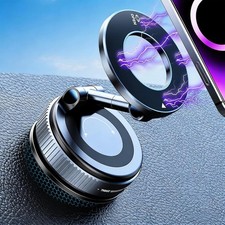 Foldable Vacuum Suction Magnetic Phone Mount 360  Rotatable Mobile Holder for Ca