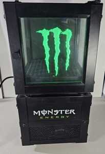 Monster Energy Mini Fridge Desktop Storage Countertop Display 11x11x22 Lit Door