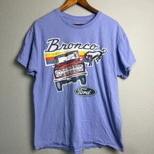 Junk Food Clothing Blue Hippie Bronco Graphic Tee Ford Car Short Sleeve S