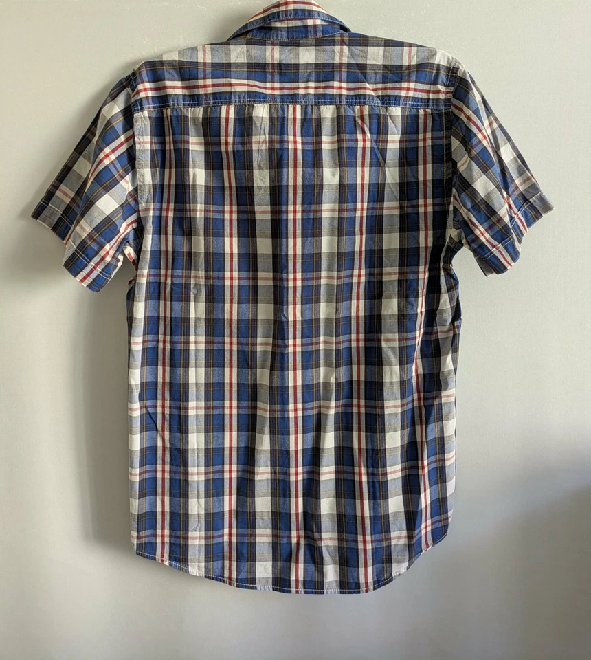 Chemisette bleue à carreaux coton fitted T40 Zara (4601108) - Photo 2/4