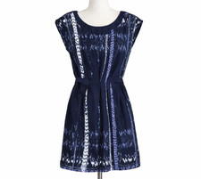 Be Bop Dress S Small Womens Abstract Ikat Shift Mini Sleeveless Tie Back Casual