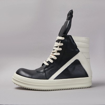  Men Shoes High Top Sneakers Genuine Leather Fashion Ankle Boots Thick-sole Zip