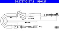 Bremsseil Seilzug Feststellbremse ATE 24.3727-0127.2 FüR Audi 90 B3 80 893 894