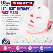 LED Face Mask 7 Color Light Therapy Facial Skin Rejuvenation Anti Aging