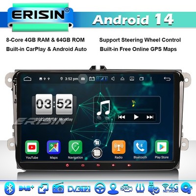 9'' DAB+ Android 14 Autoradio GPS Navi Für VW Passat Golf 5/6 Polo Tiguan Eos T5