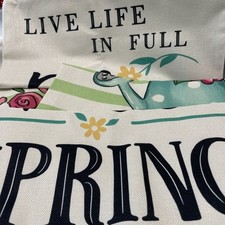 Spring Time, 17x17, 17.25  , Throw Pillow Covers. Set Of 4. Covers Only 