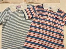 Lot of 2 IZOD Lacoste VTG Baby 2T 24Mon Striped Polo Shirts Alligator Logo