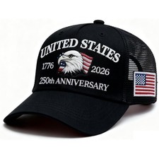 Bcefuho 250 Anniversary USA Hat 250th hat One Size, Black23