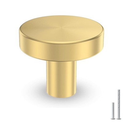 10 Pack Gold Cabinet Knobs, Round Kitchen Drawer Knobs for Cabinets, Metal Ha...