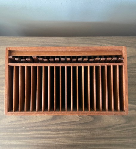 Vintage Kalmar Designs 20 Slot CD Holder Teak Wood MCM Storage Eject Buttons - Picture 16 of 16