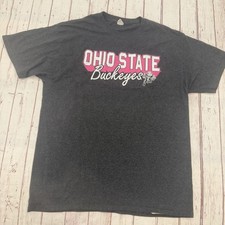 Ohio State Buckeyes Brutus College Gray and Pink Tee Size Large