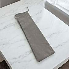 Velvet Velour Drawstring Bag Pouch Long 13" Jewelry Musical Instrument Case Gray