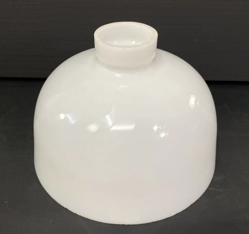 RARE ANTIQUE Thick Milk Glass Lamp Shade White Oil APPROX 9 3/8" X 6 1/4"