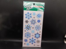 Creative Life christmas craft Blue Silver snowflake stickers 46pc