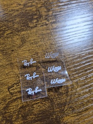 6 Pc Ray-Ban Aviator&Wing White Logo For glasses High Quality UVDTF Decal USA 