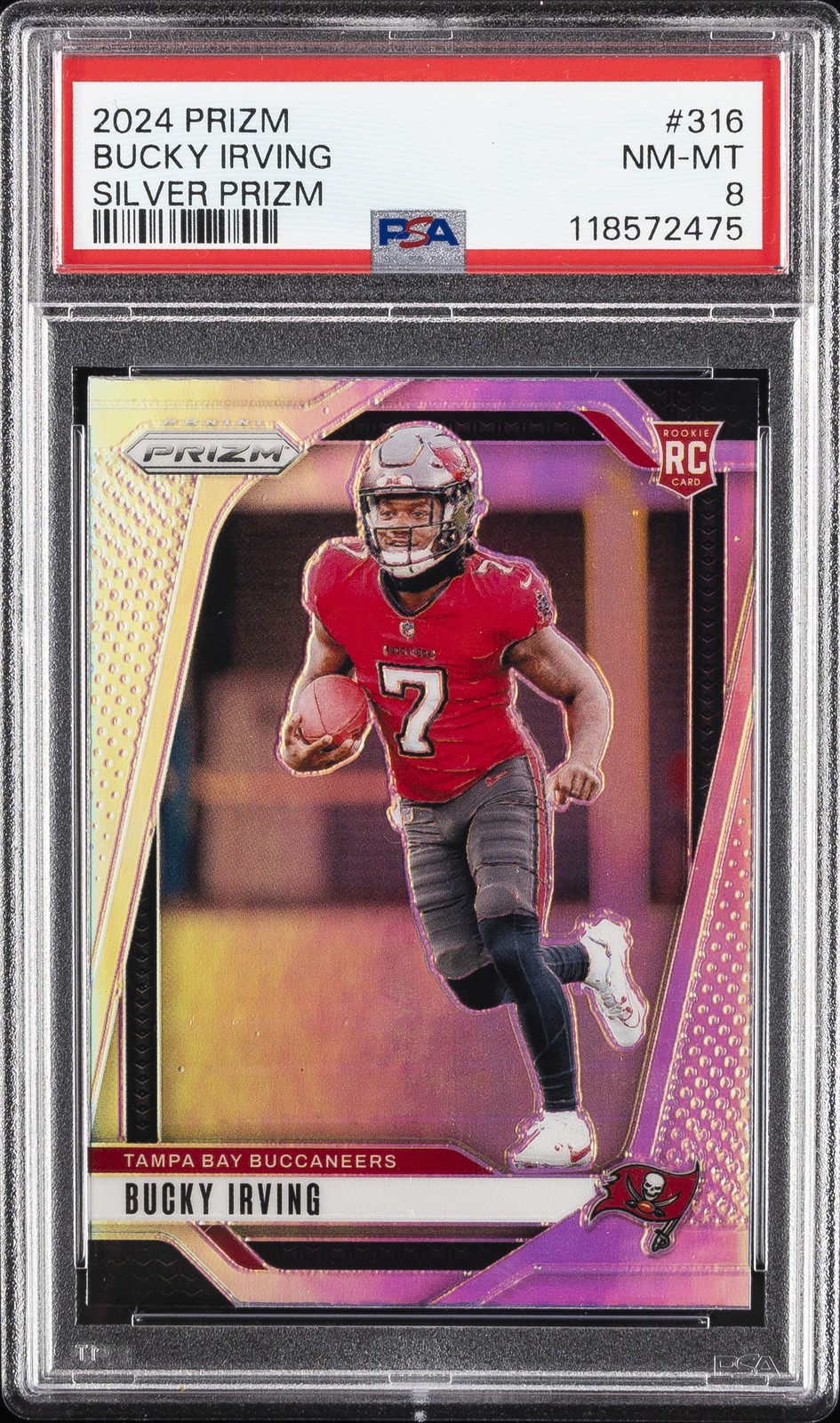 2024 PANINI PRIZM SILVER PRIZM #316 BUCKY IRVING PSA 8