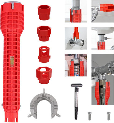 Tap Spanner Tool, 14-In-1 Multi-Functional Faucet Wrench, Comfortable Grip, Anti