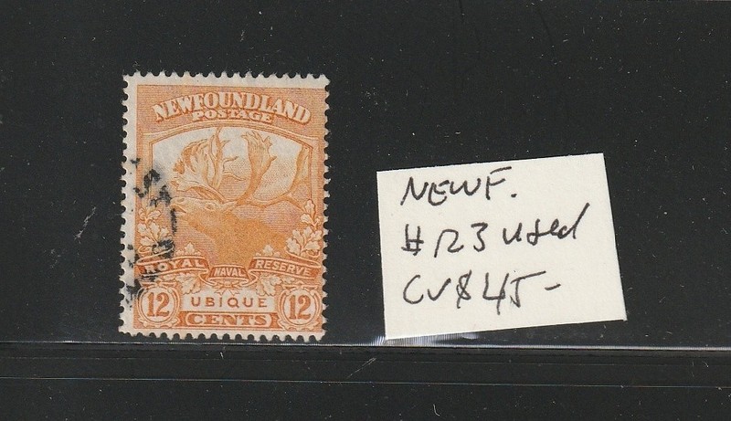 Newfoundland #123 used  CV $45