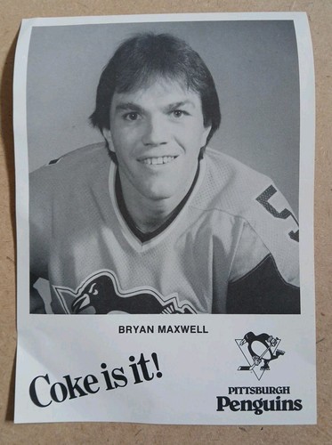 COKE PROMO PHOTO PITTSBURGH PENGUINS 7 × 5" BRYAN MAXWELL