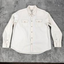 Tecovas Shirt Mens XL White Denim Western Pearl Snap Long Sleeve Cowboy Workwear