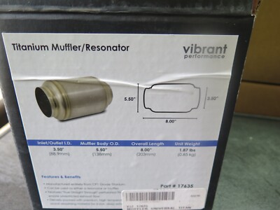 Vibrant Performance 17635 35 Inlet 35 Outlet 55 Dia Titanium 