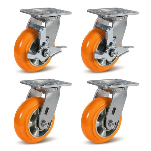 5 Inch Aluminum Core Polyurethane Heavy Duty Casters ,Capacity1000-4000LB - Picture 36 of 63