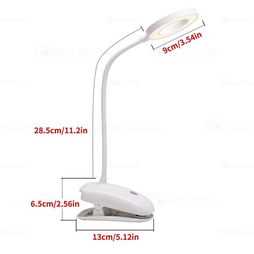 LED dimmbar Schreibtischlampe Leselampe flexibel USB Tisch-Lampe Klemmleuchte - Bild 8 von 9