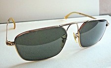 Vintage American Optical AO 1/10 12KGF 5 1/4 gold Aviator Sunglasses Military