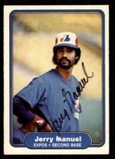 1982 Fleer Baseball #195 Jerry Manuel Signed Autograph (no COA)