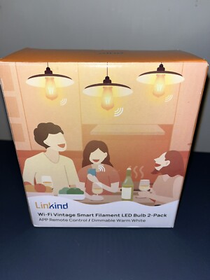 Linkind WiFi Vintage Smart Filament Led Bulb 2- pack App Remote Controlled