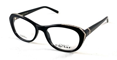 CAVIAR M4406 M 4406 C.24 Black / Gold w/ Clear Crystals Eyeglass Frame Eyewear