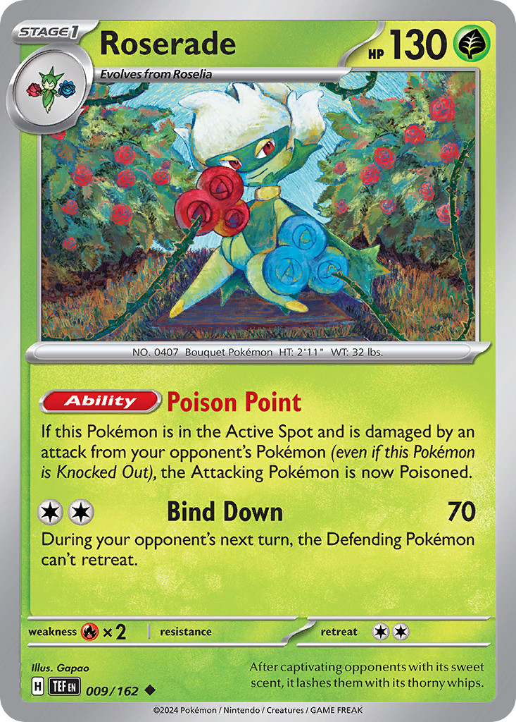 Roserade 9/162 Uncommon | Temporal Forces | Pokemon Card