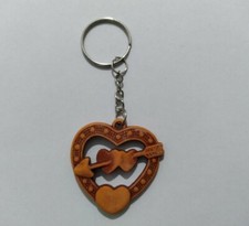 New 3.5x4cm Charm Heart Shape Plastic Souvenir Holder Keychain Key tag Gift