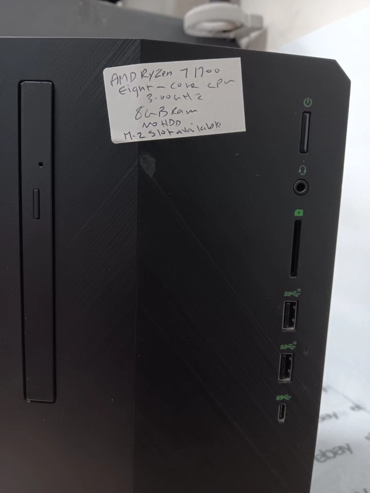 Ryzen Gaming PC - HP Pavilion TPC-W045-MT 8GB AMD RYZEN 7 1700 EIGHT CORE 3.0GH - Image 2 of 4