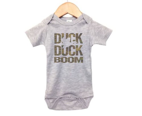 DUCK DUCK BOOM CAMO, HUNTING, Sublimation, INFANT BODYSUIT, ROMPER, BABY Creeper - Picture 10 of 16