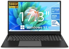 SGIN 17.3 Inch FHD Laptop with 8GB DDR4 512GB...
