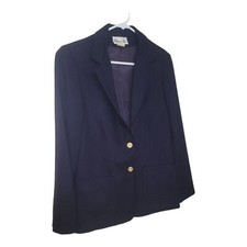 Navy Blazer Vintage Wool Merci Jrs Two Button Size 11 VTG