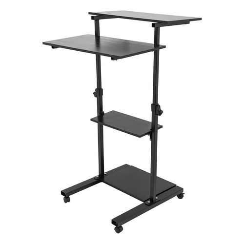 27” Mobile Standing Desk Stand Up Work Station Adjustable Desk Cart Home Office - Picture 16 of 21