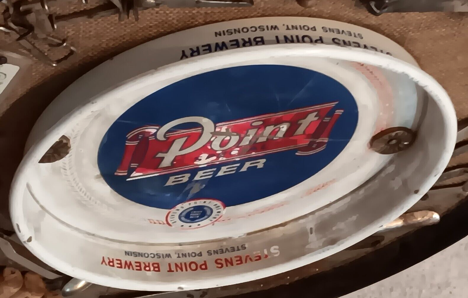 Vintage Breweriana Art COLLAGE Wall Hanging POINT BEER TRAY Stevens