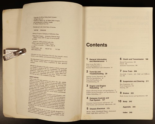 1979 Chilton's Camaro 1967-79 Repair & Tune-Up Guide Automotive Reference Book - Picture 4 of 9