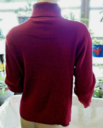 Vintage Disney Turtleneck Sweater Size M Burgundy Embroidered Mickey Long Sleeve - Picture 7 of 12