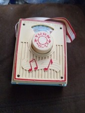 Vintage 1972 Fisher Price Music Box Pocket Radio Pop Goes The Weasel