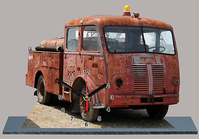 CAMION,TRUCK, BERLIET POMPIER VINTAGE-07 en horloge en miniature