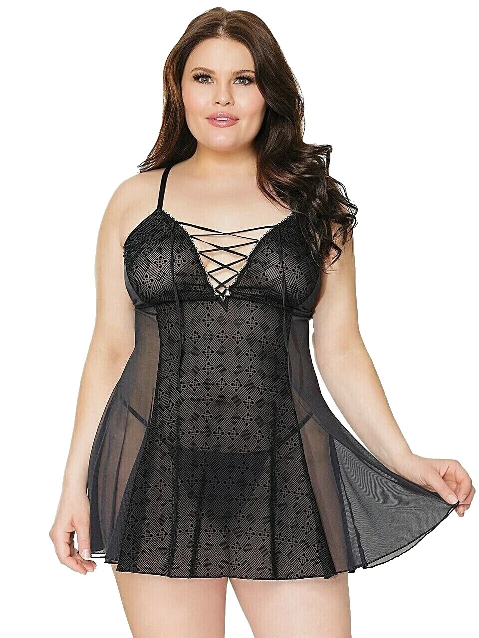 Coquette Negro Talla Grande para Mujer
