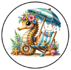 2 Inch Envelope Seals Stickers Seahorse 100pcs Embossed Foil Seals
